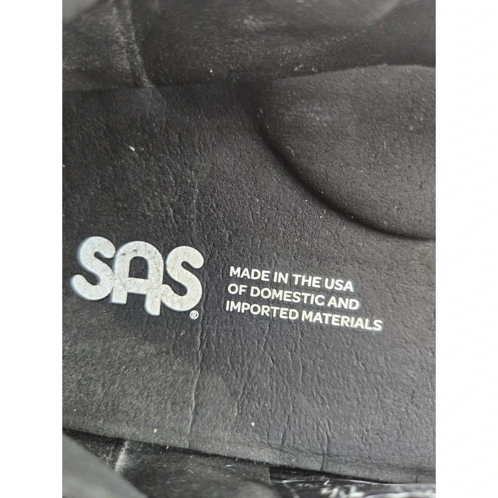 SAS Radiant Black Patent Leather Ballet Flats Womens 7.5‎ M Slip On Made in USA
